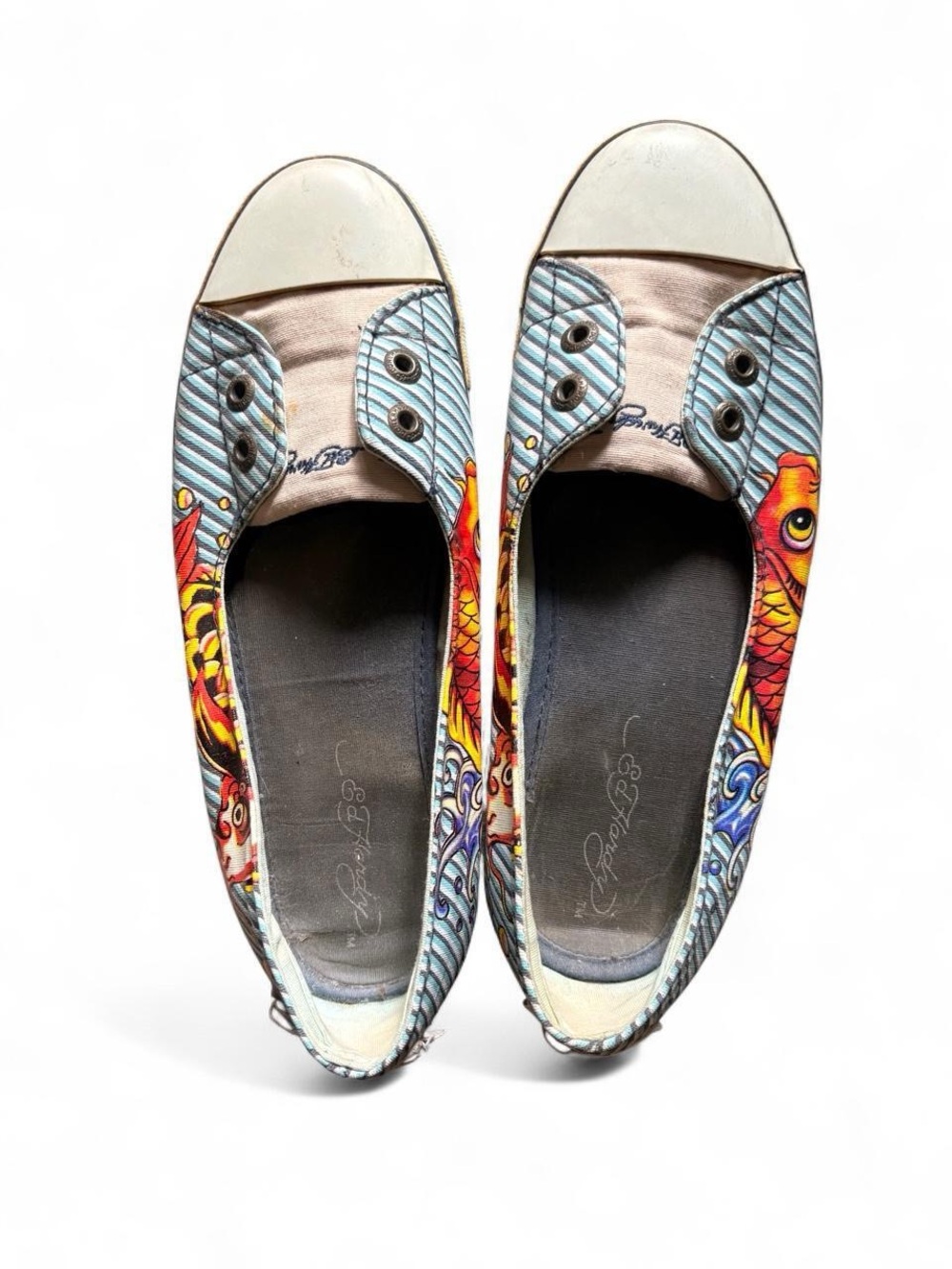 Ed Hardy Slip-On Sneakers in Multi-Color Koi Graphic